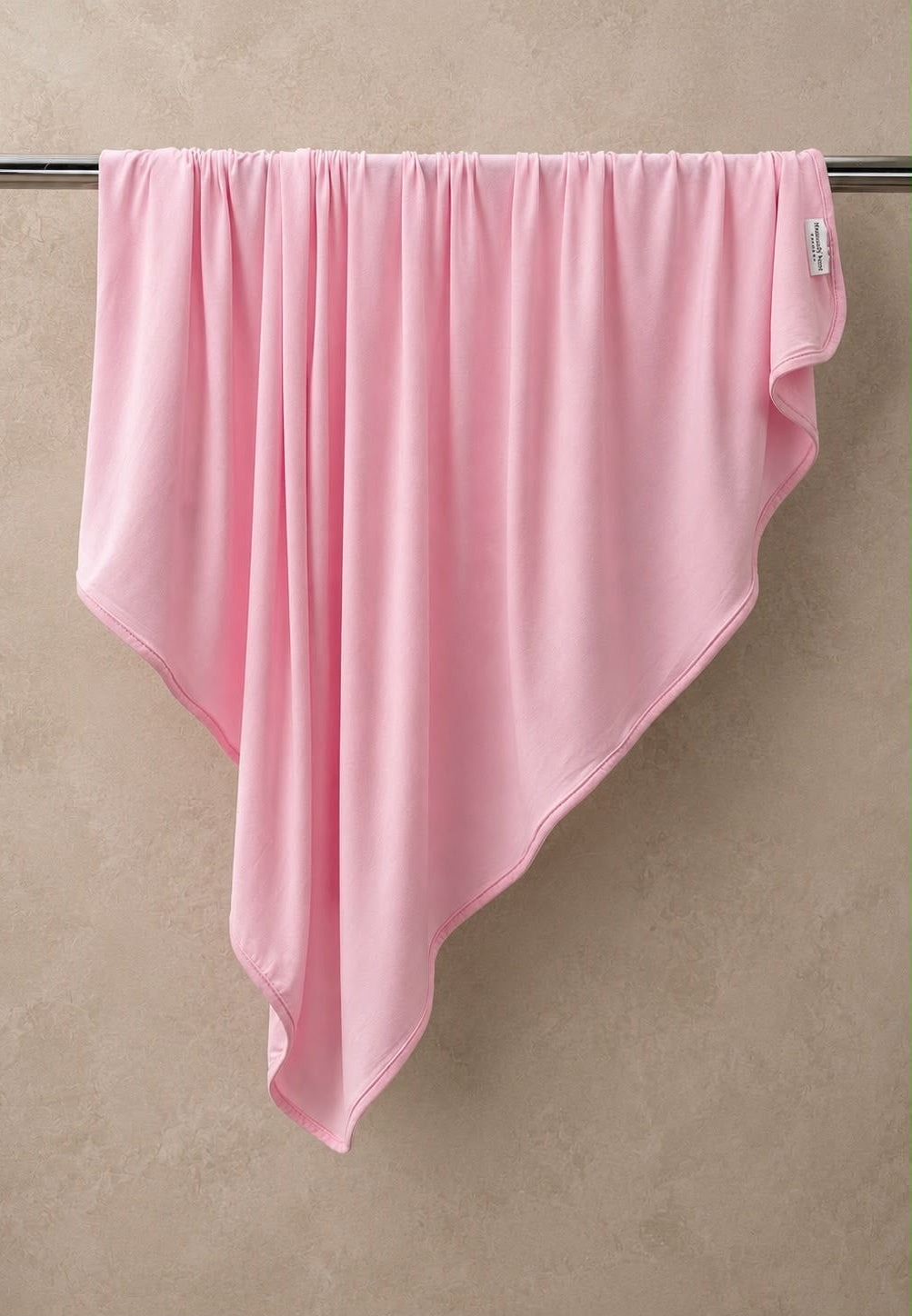 Bamboo Swaddle & Top Knot Beanie Set - Soft Blush