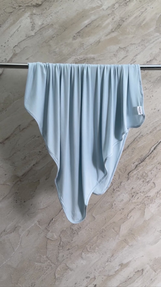Bamboo Swaddle & Top Knot Beanie Set - Blue Haze
