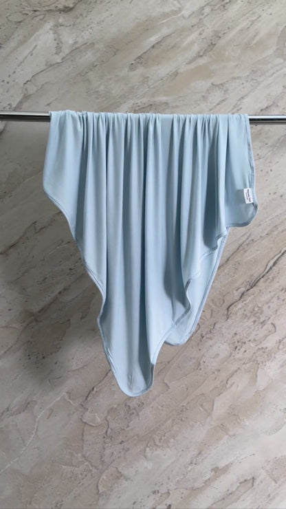 Bamboo Swaddle & Top Knot Beanie Set - Blue Haze