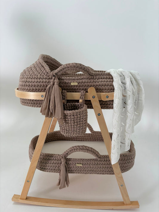 Mocha Signature Knit Bassinet Set