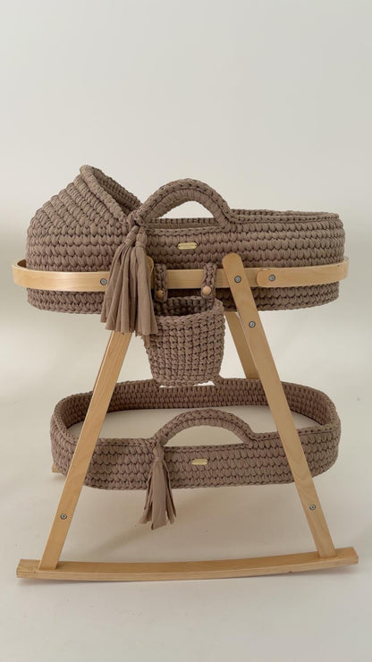 Mocha Signature Knit Bassinet Set